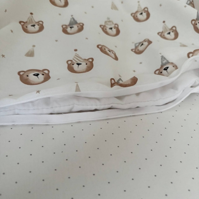 Set lenjerie de schimb pentru patut bebe 3 piese Mix ursuleti cu caciuli (3)
